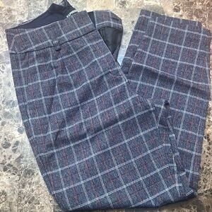 Plaid Grey, white and light orange Express ankle pants